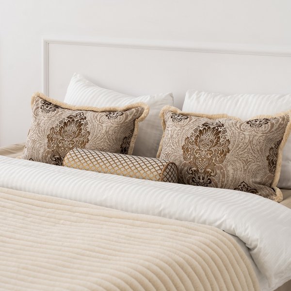 Kremowo-złoty wałek dekoracyjny AURUM