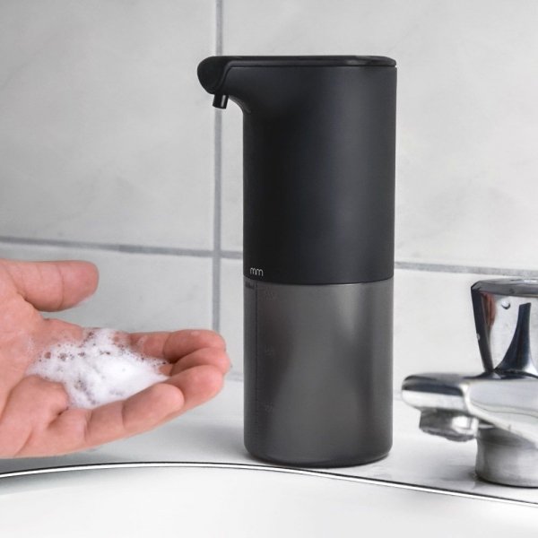 BEZDOTYKOWY DOZOWNIK DO MYDŁA PŁYNU AUTOMATYCZNY DUŻY 350ml CZARNY