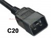 Kabel zasilający z uziemieniem C19/C20 - przedłużacz 1,0m