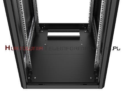MIRSAN Szafa RACK 19&quot; stojąca GTN 42U 600/800 drzwi blacha/szkło, boki pełne, czarna