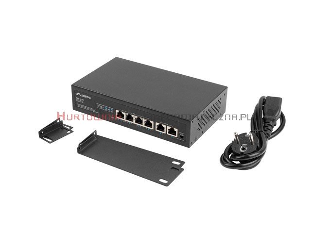 Lanberg RSFE-4P-2FE-60 Switch 4-Port FE PoE, 2-Port FE, 60W, RACK 10/19&quot;