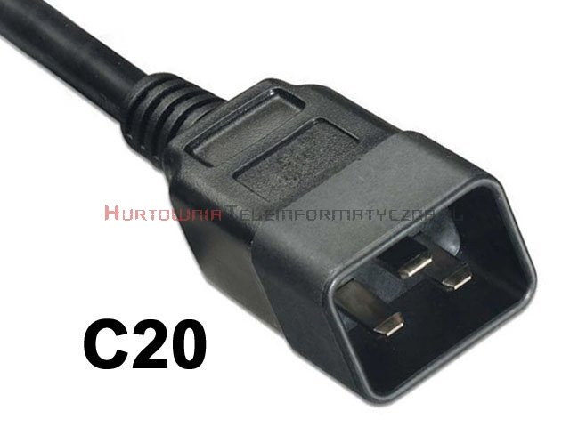 Kabel zasilający z uziemieniem C19/C20 - przedłużacz 5,0m