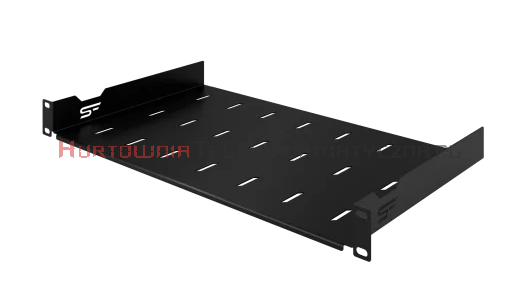 Półka stała 19", 1U, o gł. 270 mm., mocowana z przodu, czarna