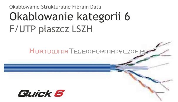 FIBRAIN DATA Quick kat.6 F/UTP 350Mhz, drut, LSZH niebieski