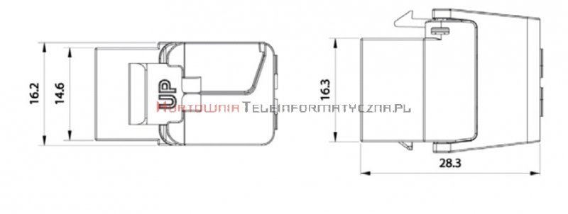EXCEL keystone kat.6 UTP czarny, Low Profile, beznarzędziowy 