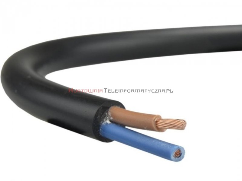 Kabel elektryczny linka 2x0,75mm OMY okrągły, czarny