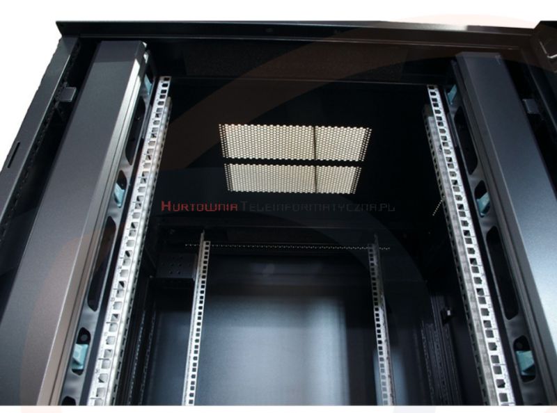 IP-TIME Szafa RACK 19" stojąca 47U 800x800mm, drzwi blacha/szkło, czarna