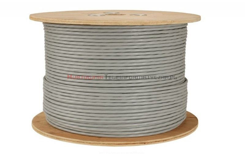 SOLARIX kabel F/FTP, drut, LSOH Dca, szary, kat.6A - 500m