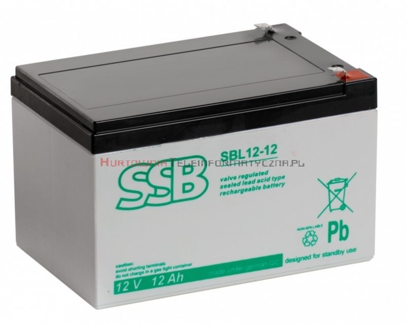 SSB Akumulator  SBL 12V 12Ah, przyłącze F1 4,8 mm (10-12 lat) 