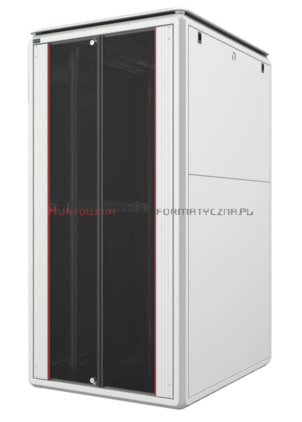 MIRSAN Szafa RACK 19&quot; stojąca GTV 32U 800/1000 drzwi przód/tył dwuskrzydłowe perforowane, boki zdejmowane, szara