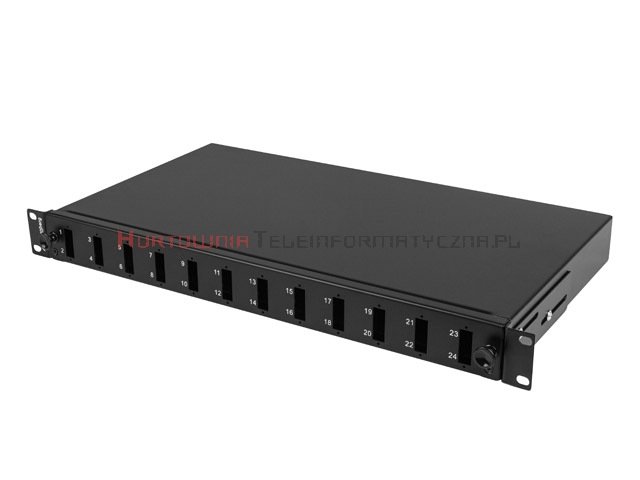 Lanberg Panel / Przełącznica światłowodowa 1U 19&quot; 12xSC Duplex, wysuwana, czarna
