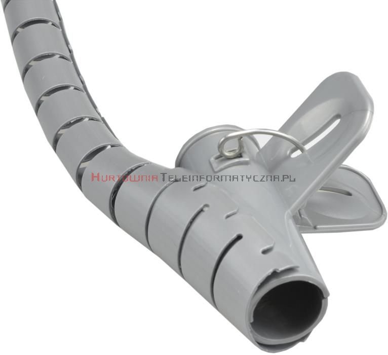Organizator kabli okrągły spiralny fi30mm / 2m szary