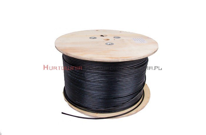 SecurityNET kabel U/UTP kat.5e, drut, PVC/PE zewnętrzny suchy, czarny