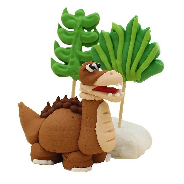 Cukrowa Dekoracja Figurka Na Tort Dinozaur I Palmy Dla Dzieci