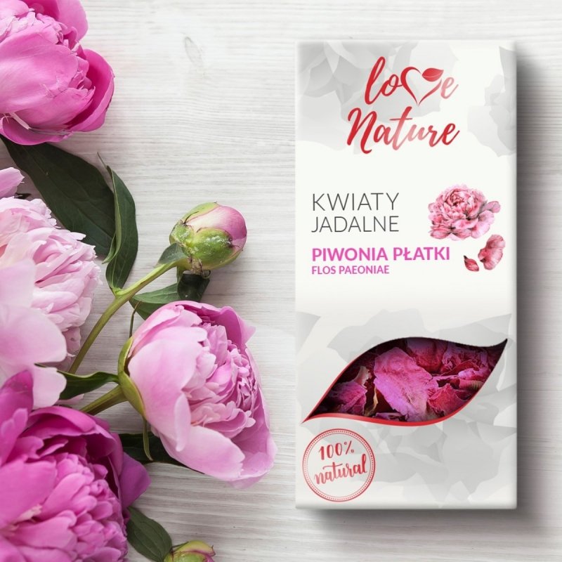 KWIATY jadalne suszone PIWONIA PŁATKI 10g