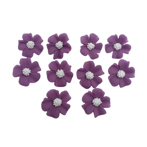 Kwiatki cukrowe na tort NIEZAPOMINAJKA (8x10szt)  Fiolet