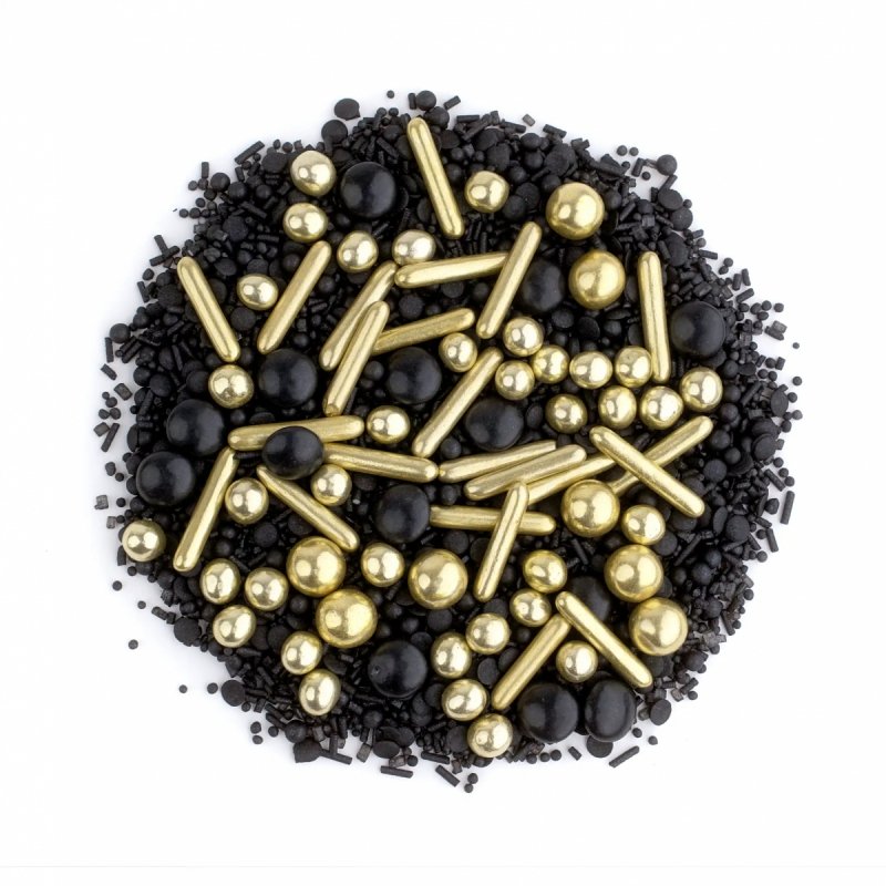 Słodki Bufet Posypka Cukrowa - Black'n'Gold 90g