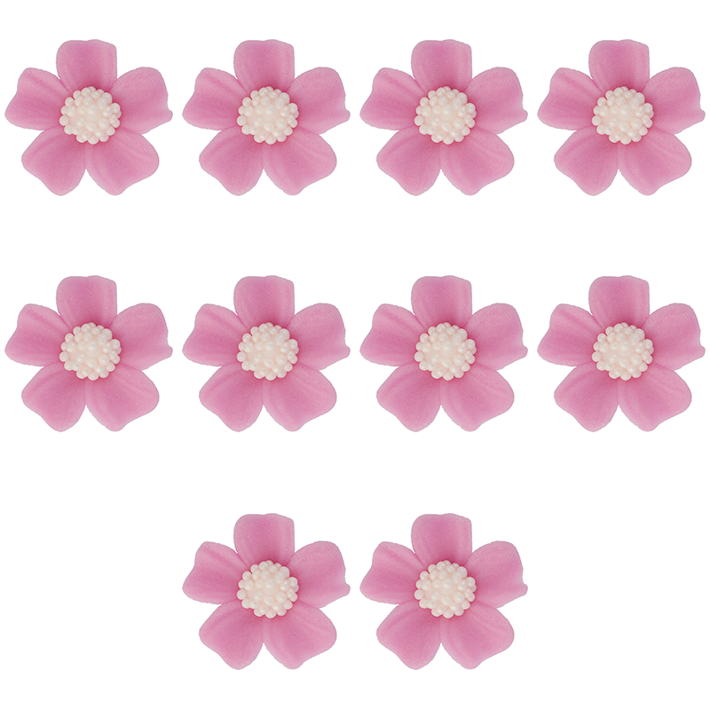 Kwiatki cukrowe na tort NIEZAPOMINAJKA (8x10szt) wrzosowe