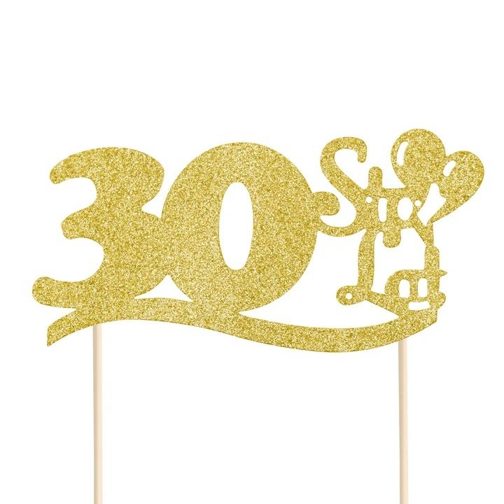 Topper na Tort Złoty 30 STO LAT Jubileusz Dekoracja na 30. urodziny!