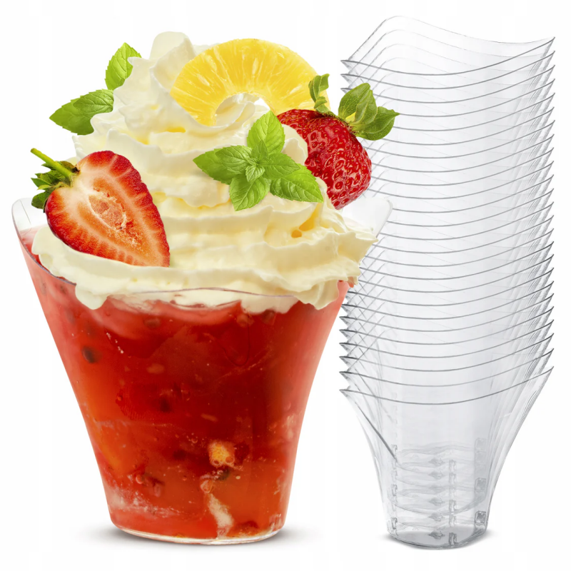 Pucharki do Deserów Monoporcji 100ml 2x25szt Pojemniki Plastikowe Wielorazowe