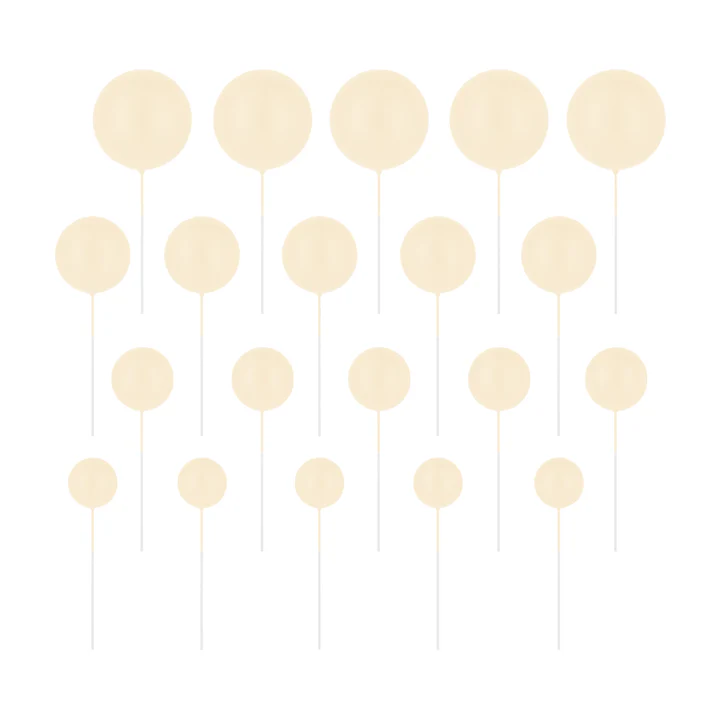 Toppery na Tort Kulki Baloniki Latte Matowe Zestaw 20szt Dekoracja Tortu