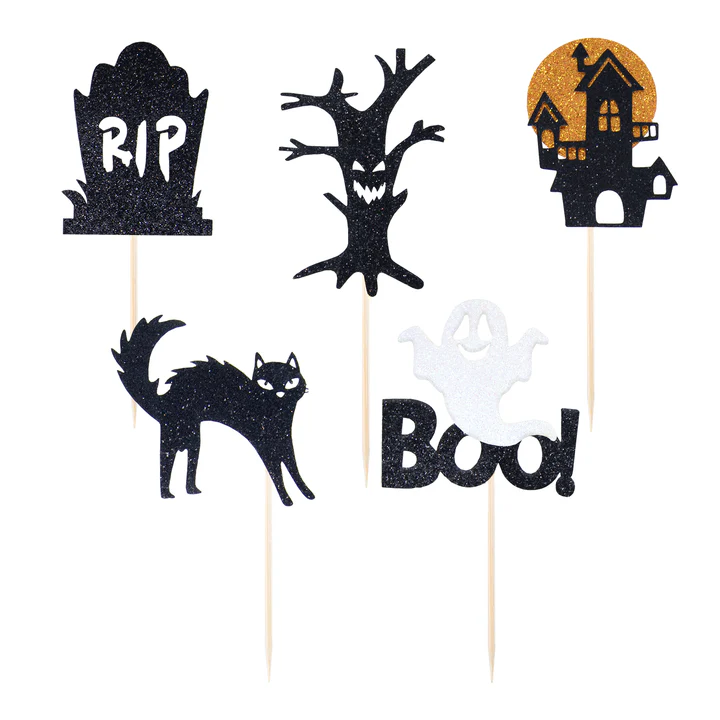 Toppery Halloween BOO! straszny dom,duch, nagrobek 5szt. zestaw