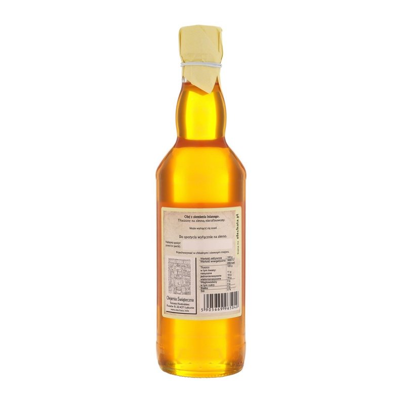 Olej lniany &quot;Na zdrowie!&quot; 500 ml - tył.