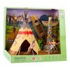 Zestaw Indiański Figurki Wioska Indianie Namiot Tipi KajakTotem