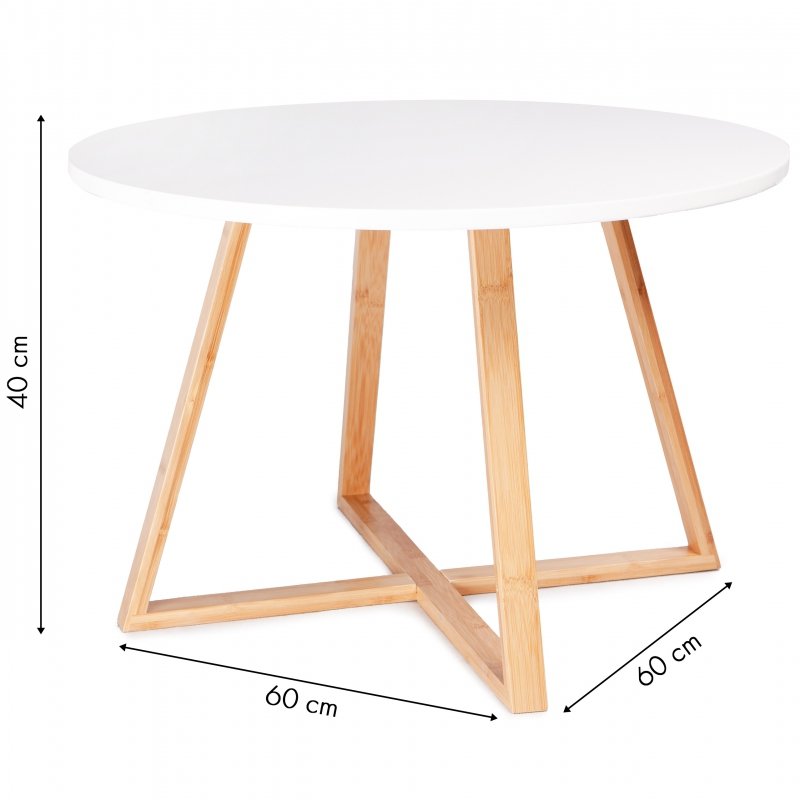 Stół stolik kawowy nowoczesny skandynawski 60 cm bambus