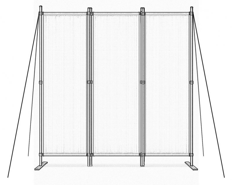 Składany parawan ogrodowy pokojowy 3-panelowy 167x164 cm beżowy MultiGarden
