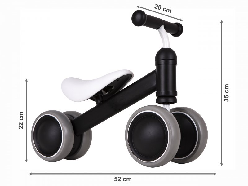 Rowerek biegowy treningowy mini rower dla dzieci czarny ECOTOYS