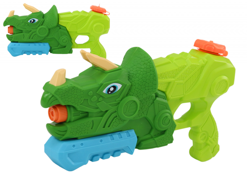 Pistolet Na Wodę Dinozaur Zielony Triceratops 1000 ml  Zasięg 7m