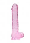 9 / 23 cm Realistic Dildo With Balls - Pink