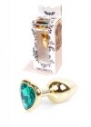 Plug-Jewellery Gold  Heart PLUG- Green