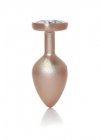 Plug-Jewellery Pearl Gold Heart PLUG- Clear M