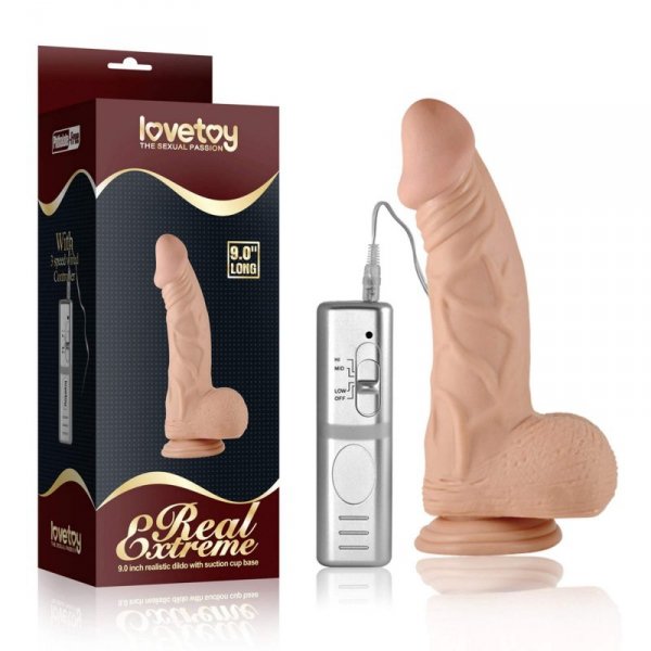 9&quot;&quot; Real Extreme Vibrating Dildo Flesh