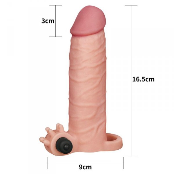 Add 2&quot;&quot; Pleasure X Tender Vibrating Penis Sleeve Flesh