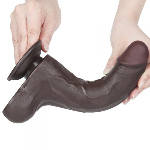8.5&#039;&#039; Sliding Skin Dual Layer Dong Black