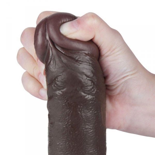 9.5&#039;&#039; Sliding Skin Dual Layer Dong Black