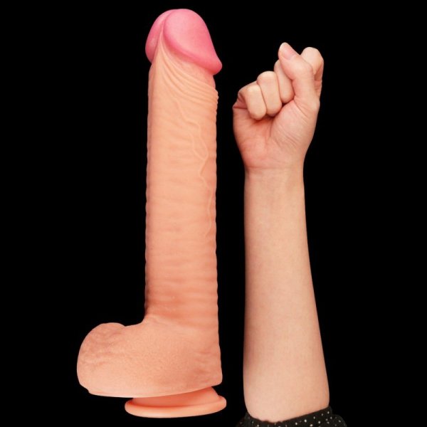 12&quot;&quot; Dual Layered Platinum Silicone Cock