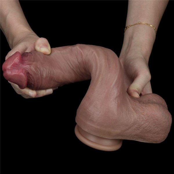 10.5&#039;&#039; Dual layered Platinum Silicone Cock