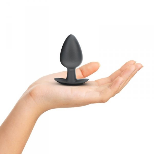 Smooth Silicone Anal Plug - Large - 3.5&quot; / 8,9 cm - Gunmetal