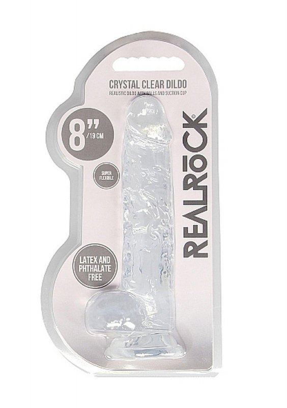 8&quot;&quot; / 20 cm Realistic Dildo With Balls - Transparent