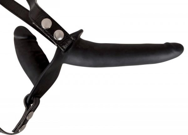 Double Strap On Black Silicone