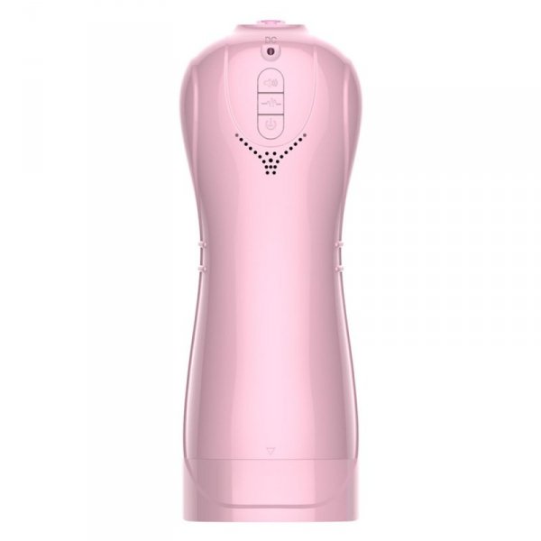 Masturbator-Vibrating and Flashing Masturbation Cup USB 7+7 Function / Talk Mode (Pink)
