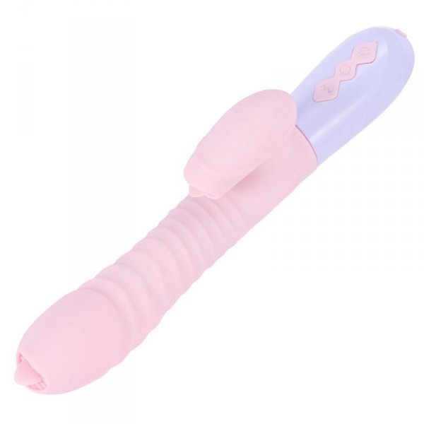 Wibrator-Silicone Vibrator USB 7 Function and Thrusting Function / Heating, pink