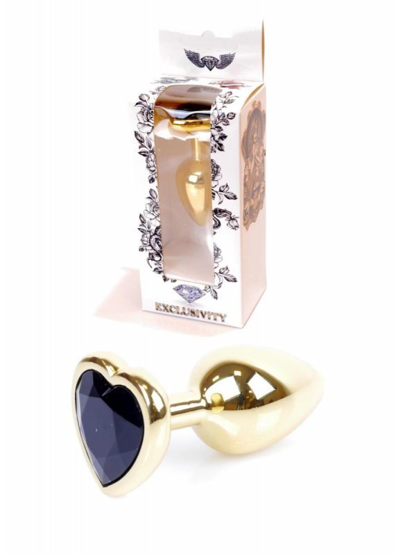 Plug-Jewellery Gold  Heart PLUG- Black