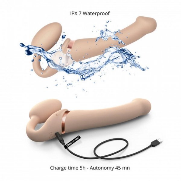 VIBRATING STRAP-ON - L - VANILLA