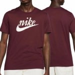 Nike t-shirt na krótki rękaw koszulka męska bordowa z nadrukiem
