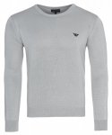 Sweter męski Emporio Armani bawełniany z okrągłym dekoldem szary